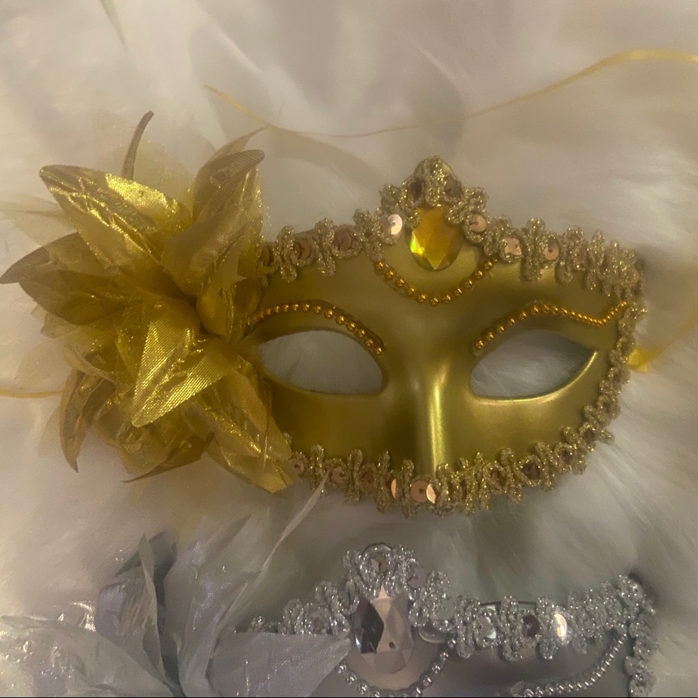 ✨MYSTIQUE✨MOLDED PLASTIC GOLD OR SILVER MASK - Picture 15 of 15